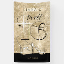 グリッターとシャインスウィート16ブラック/金ゴールドバートID675