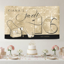 グリッターとシャインスウィート16ブラック/金ゴールドホールID675