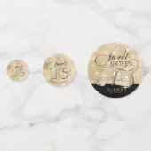 グリッターとシャインスウィート16ミックスブラック/金ゴールドID675 コンフェッティ (正面)