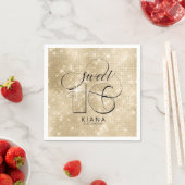 グリッターとシャインスウィート16金ゴールドID675 スタンダードカクテルナプキン (インサイチュ)