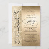 グリッターとシャインスウィート16金ゴールドID675 招待状 (正面)