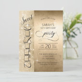 グリッターとシャインスウィート16金ゴールドID675 招待状 (スタンド正面)