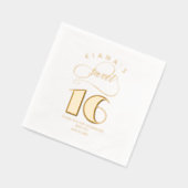 グリッターとシャインスウィート16金ゴールドID675 箔ナプキン (左)