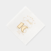 グリッターとシャインスウィート16金ゴールドID675 箔ナプキン (右)