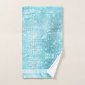 グリッターとシャインパターンティール(緑がかった色)ID671 バスタオルセット (ハンドタオル)