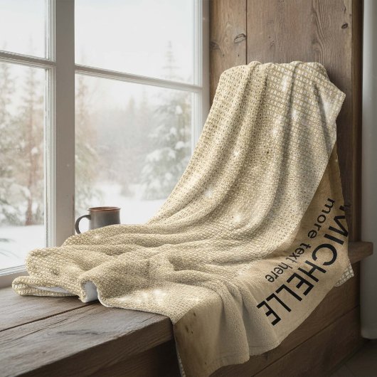 グリッターとシャイン名金ゴールドID673 フリースブランケット
