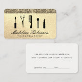 グリッターとシークインアポイントメント 予約カード (正面/裏面)