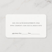 グリッターとシークインアポイントメント 予約カード (裏面)