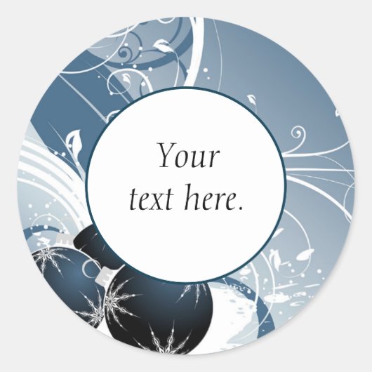 グリッターとスパークルオーナメントシール ラウンドシール (正面)