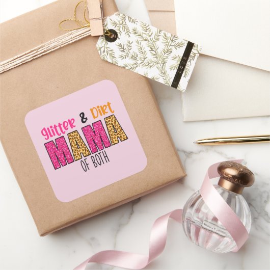 グリッターとダートママ スクエアシール (ギフト)
