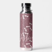 グリッターとトンボパーソナライズされたイ ウォーターボトル (左面)