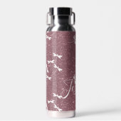 グリッターとトンボパーソナライズされたイ ウォーターボトル (正面)