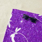 グリッターとトンボパーソナライズされたビーチタオル ビーチタオル (インサイチュ)