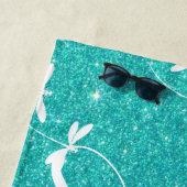 グリッターとトンボパーソナライズされたビーチタオル ビーチタオル (インサイチュ)