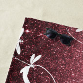 グリッターとトンボパーソナライズされたビーチタオル ビーチタオル (インサイチュ)