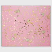 グリッターとハート ラッピングペーパー (フラット)