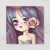 グリッターとヴィンテージ真珠光沢バラ散乱 スクエア名刺 (正面)