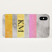 グリッターと大理石とモノグラム Case-Mate iPhoneケース (裏面(横))