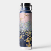 グリッターと大理石パーソナライズされた ウォーターボトル (背面)