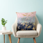 グリッターと大理石パーソナライズされた クッション (椅子)