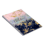 グリッターと大理石パーソナライズされた ノートブック (右側)