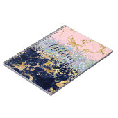 グリッターと大理石パーソナライズされた ノートブック (左側)