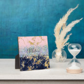 グリッターと大理石パーソナライズされた フォトプラーク (インサイチュ)