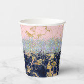 グリッターと大理石パーソナライズされた 紙コップ (裏面)