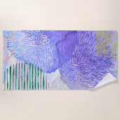 グリッターと水彩デザイン ビーチタオル (正面)