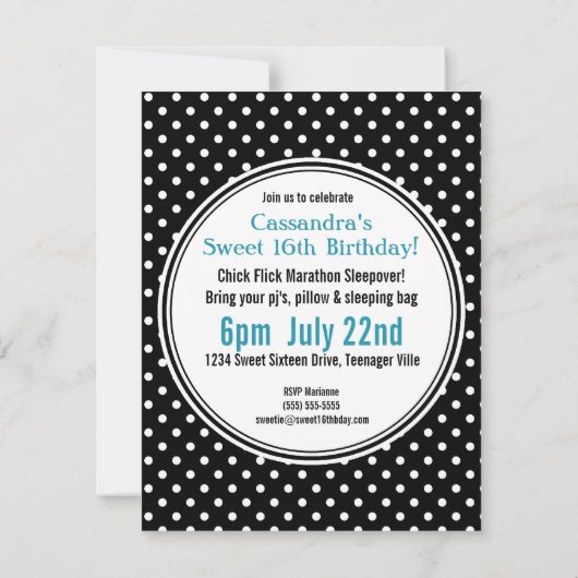 グリッターと水玉模様フォトスイート16 招待状 (裏面)