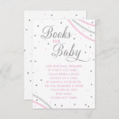 グリッターと真珠のベビーカード用ブック、ピンク、シルバー エンクロージャーカード (正面/裏面)