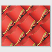 グリッターと金ゴールド、赤で裂けたエッジ、 ラッピングペーパー (フラット)