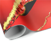 グリッターと金ゴールド、赤で裂けたエッジ、 ラッピングペーパー (ロールコーナー)