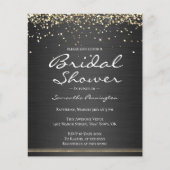 グリッターと金属ブライダルシャワー予算招待状 (正面)