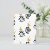 グリッターと黒抽象芸術パイナップル。 ポストカード (スタンド正面)