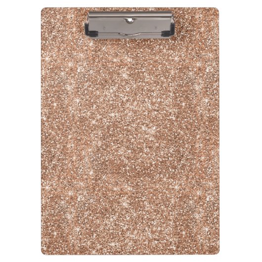 グリッターのばら色の金ゴールドのグリッターの輝きの光沢がある検査板 クリップボード (正面)