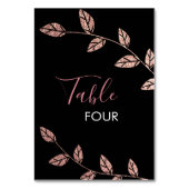 グリッターのばら色の金ゴールドの麻ひもの魅力的な黒 テーブルナンバー (裏面)