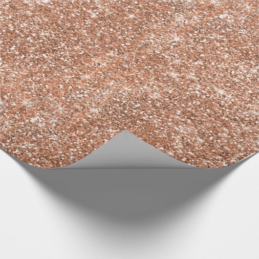 グリッターのばら色の金ゴールド ラッピングペーパー (角)