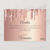 グリッターのエレガントドリップは私の花嫁ポー ポストカード (裏面)
