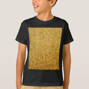 グリッターのクールでモダンな金ゴールド Tシャツ