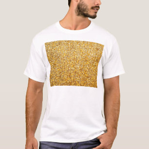 グリッターのクールでモダンな金ゴールド Tシャツ