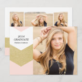 グリッターのコレクション|の卒業の発表 案内状 (正面/裏面)