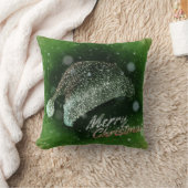 グリッターのサンタの装飾的な帽子のメリークリスマス クッション (ブランケット)