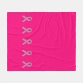 グリッターのスタイルのピンクのリボンの認識度の明るい赤紫色 フリースブランケット (正面(横))