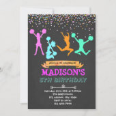 グリッターのチアリーダーのパーティの招待状 招待状 (正面)