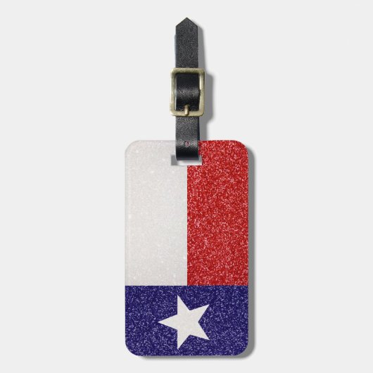 グリッターのテキサス州の旗のカスタマイズ可能な荷物のラベル ラゲッジタグ (正面縦)