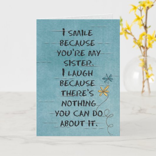 グリッターのデイジーとの姉妹の誕生日 カード (黄色い花)