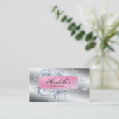 グリッターのネイルサロンのアポイントメントのエレガントなきらきら光る 名刺 (スタンド正面)