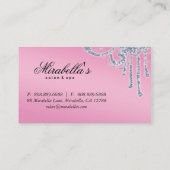 グリッターのネイルサロンのアポイントメントのエレガントなきらきら光る 名刺 (裏面)