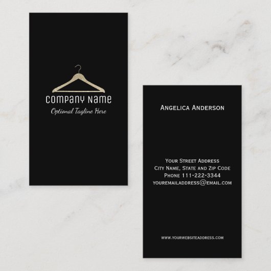 グリッターのハンガーのロゴの名刺 名刺 (正面/裏面)